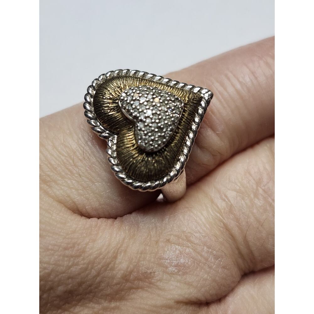 jwbr sterling silver Heart & Diamonds